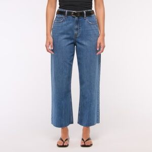 Abercrombie Curve Love High Rise Cropped Wide Leg Jean - 31